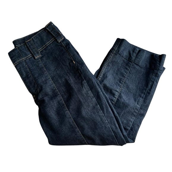 Anthropologie Pilcro Women’s Slim 70’s High Rise Crop Flare Dark Wash Jeans 26 - Picture 10 of 11